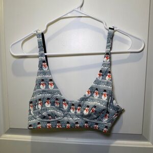 NWOT MeUndies Get Frosty Snowman Longline Bralette